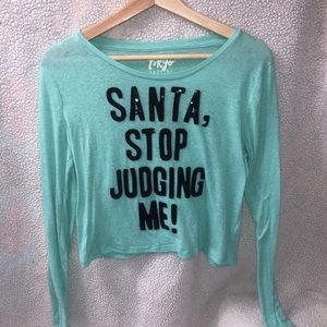 Large Christmas cropped long sleeve shirt
